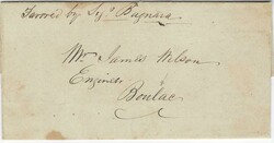 1862 stampless entire Mansura to Boulac with pen endorsement at top ...