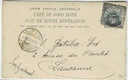 (Cape of Good Hope – Picture Stationery) 1900 One Penny surcharged ...