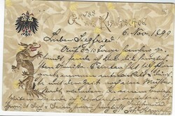 (German Post Offices) 1899 registered picture postcard ‘Gruss aus ...