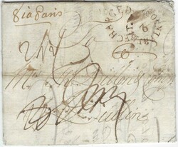 1744 (21 Jan) entire from France to Dublin, rated “2” in error, ...