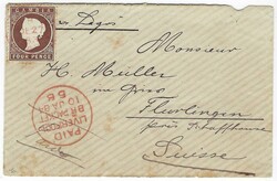 1883 (DE 27) envelope to Flurlingen, Switzerland bearing 1880-81 4d. ...
