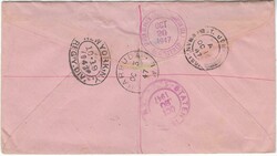 1947 registered pink envelope to New York bearing single franking ...