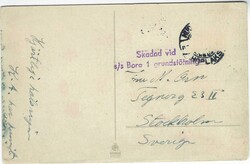 (Wreck Mail) 1950 (April 6) picture postcard to Stockholm, Sweden ...