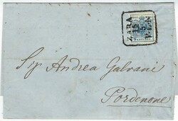 (Dalmatia) 1857 outer letter sheet to Pordenone, Italy bearing single ...