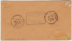 (Tunisia) 1885 manila envelope to Genova franked pair ESTERO 1881-83 ...