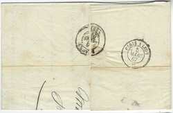 1867 (4/3) entire to Beaune, France franked pair 1864 15c. orange ...