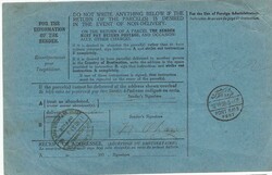 1930 (6 MR) parcel card to United States for a 3k 400g parcel franked ...