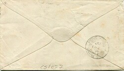 1874 (1 JU) Envelope addressed to Hongkong franked India 1866 4a ...