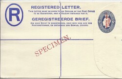 1923 6d. English overprinted postal stationery registration envelope ...