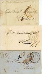 VENEZUELA: 1844-50 3 Folded cover from La Guayra, 2 to London, 1 to ...