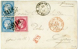 FRANCE FRENCH POST OFFICE JAPAN: 1872 (23 JUIN) Envelope to France ...