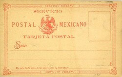 MEXICO: ca1900 SERVICIO URBANO postcard in red mint illustrated on ...