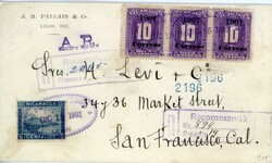 NICARAGUA: 1902 (DIC 15) envelope sent A.R. to USA franked 1900 5c. + ...