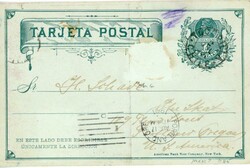 CHILE: 1c. green illustrated postal stationery card to USA cancelled ...