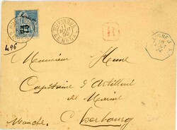 FRENCH COLONIES SENEGAL: 1892 (Aug 11): Registered cover to Cherbourg ...
