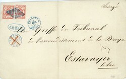 SWITZERLAND: 1854 (2 JUIL) Large Charge envelope to Estavayer franked ...