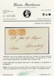 VENEZUELA: 1861 (May 18): Undated cover front to Caracas, endorsed "I ...