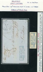 IRELAND:1848 (Nov 24): Outer letter sheet from Mauritius to London, ...