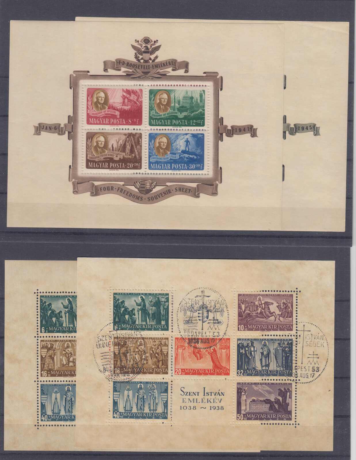 1934-1958, schönes Lot von 18 besseren Blocks mit Bl. 1 (gestempelt) ...