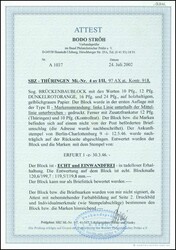 1946, Brückenbau-Block mit Zusatzfrankatur auf nicht befördertem ...