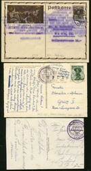 1908-1954, 6 Belege mit verschiedenen Stempeln, dabei Dampfer, ...
