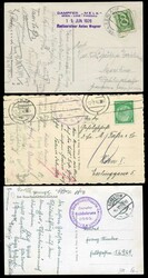 1926-1940, 4 AK mit verschiedenen Dampfer-Stempeln von "Hebe", "Melk" ...