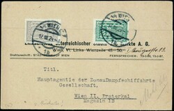 "Ausgefolgt Wien D.D.S.G.", seltener Kastenstempel klar rückseitig ...