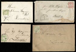 Dirmstein, Halbkreis-Stempel (Brief fleckig) und K1 je auf Brief, ...