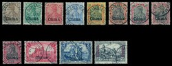 1901-1904, 3 Pfg. bis 5 Mk. Reichspost, sauber und meist zentrisch ...