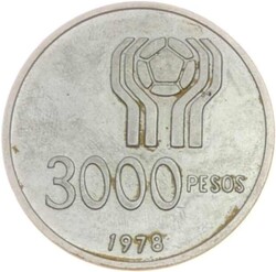1978, 3.000 P. Silber-Gedenkmünze "Fussball-WM", vz/stAutomatically ...