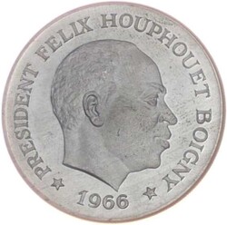 1966, 10 Fr. Silber-Gedenkmünze "Elefant2, PPAutomatically generated ...