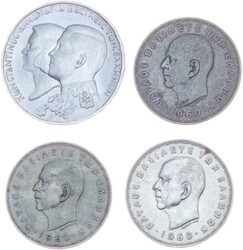 1960/64, Lot von 4 Silbermünzen mit 3mal 20 Dr. 1960 (ss/vz) und 30 ...