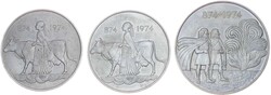 1974, Lot von 3 Silber-Gedenkmünzen mit 500 K. (2) und 1.000 K. ...