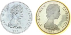 1972/77, Lot von 2 Silber-Gedenkmünzen mit 25 P. "Hochzeitstag" und ...
