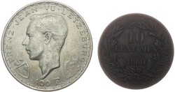 1946, 100 Fr. Silber-Gedenkmünze "Crecy", vz/st, dazu 10 C. ...