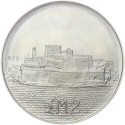 1972, 2 P. Silber-Gedenkmünze "Fort Sant' Angelo", stAutomatically ...