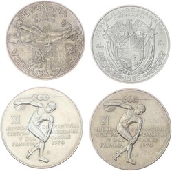 1947-1970, Lot von 4 Silber-Gedenkmünzen mit 1 B. 1947 "Allegorie", ...