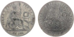 1872/74, 2mal 1 Sol Silbermünze "Staatswappen", s/ss ...