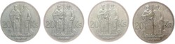 1941, 4mal 20 K. Silbermünze "Konstantinos/Methodius", ...
