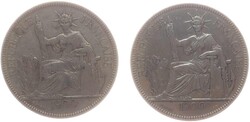 Indochina, 1900, 2mal Silbermünze "Piastre de Commerce", ...