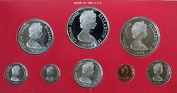 1979, 1 C. bis 5 Dollar, kompletter Kursmünzensatz, PP in OVP im ...