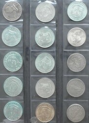 1907-1970, Lot von 15 Stück 1 P. -Silbermünzen, enthalten sind die ...