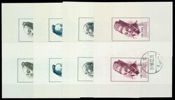 1956, Gelehrte, alle 4 Blocks je ungebraucht und sauber gestempelt, ...