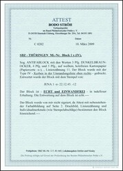 1945, ANTIFA-Block mit sauberen Stempeln von Jena, Fotoattest Ströh ...