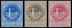 1916, 5 M. bis 50 M. Ozeanreederei, kompletter Satz in farbfrischer ...