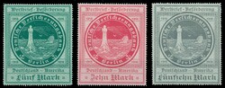 1916, 5 M. bis 50 M. Ozeanreederei, kompletter Satz in farbfrischer ...