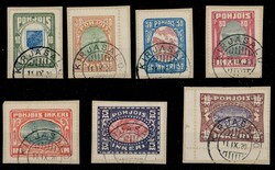 1920, Freimarken, Kabinettsatz auf Briefstücken, dazu 3 ungebrauchte ...