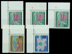 1963, Blumen, 6 seltene FN mit Nrn. 392/1 B, 2 E, 2 Gn, 393/1 B, ...