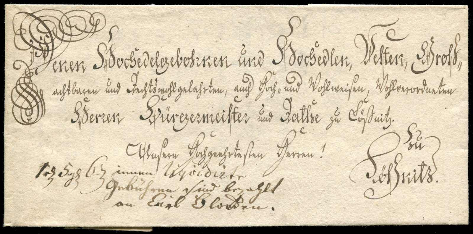 1661/ca. 1800, 2 dekorative Schnörkelbriefe in sehr guter Erhaltung