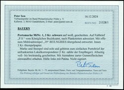 1866, 3 Kr. schwarz, allseits voll- bis breitrandig mit zarten ...